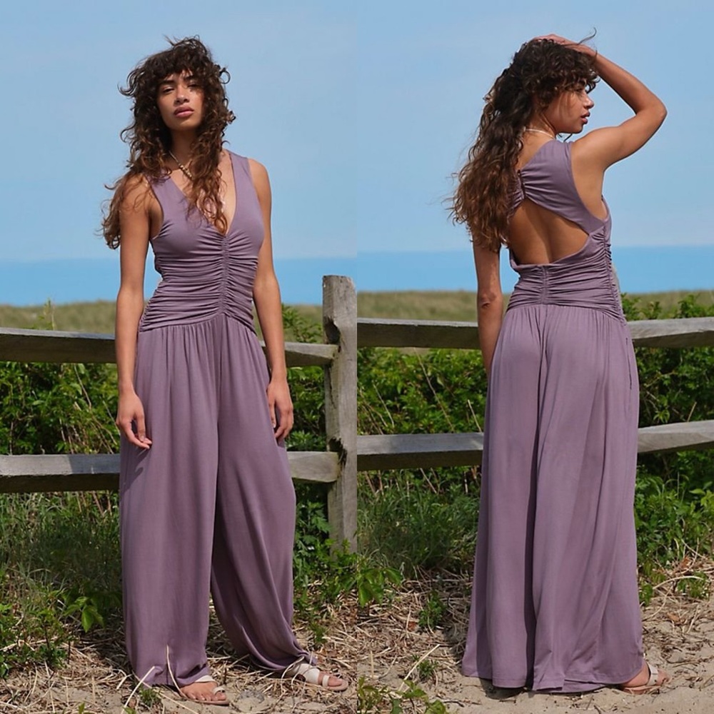 FREE PEOPLE BEACH Kit Open-Back One-Piece in Purple - Picture 1 of 7